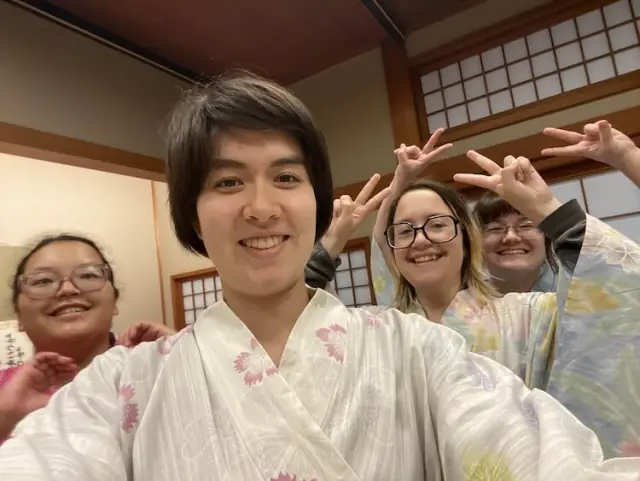 Wearing yukata in Kinosaki